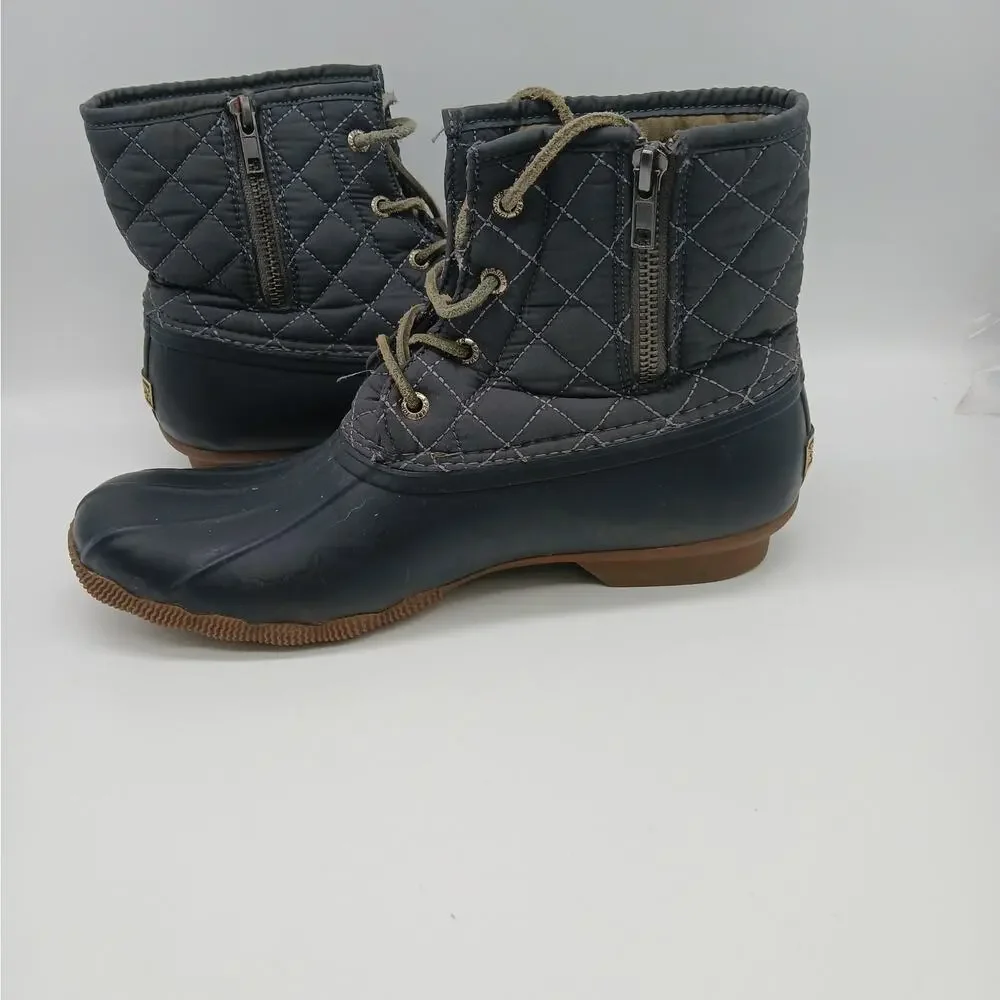 Sperry Women's Top-Sider Waterproof Rubber Quilted Duck Boots Blue Size 10